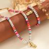 Atoztide Fashion Ocean Series Polymer Clay Necklace Bracelet Jewelry Set for Women Stainless Steel Shell Conch Pendant Set Gift