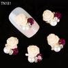 10x 3D Rose Nail Art Stickers Tips Studs Glänsande Metallic Strass Nail Smycken