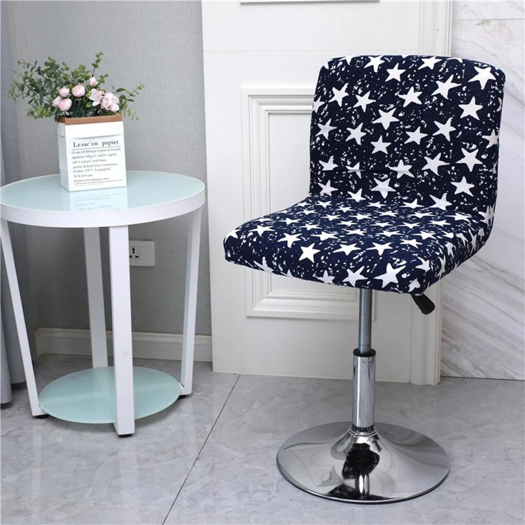 Bar Stool Chair Cover Low Back Chair Slipover Spandex Seat Case Elastic Rotating Lift Office Chair Cover Dining Seat Protector