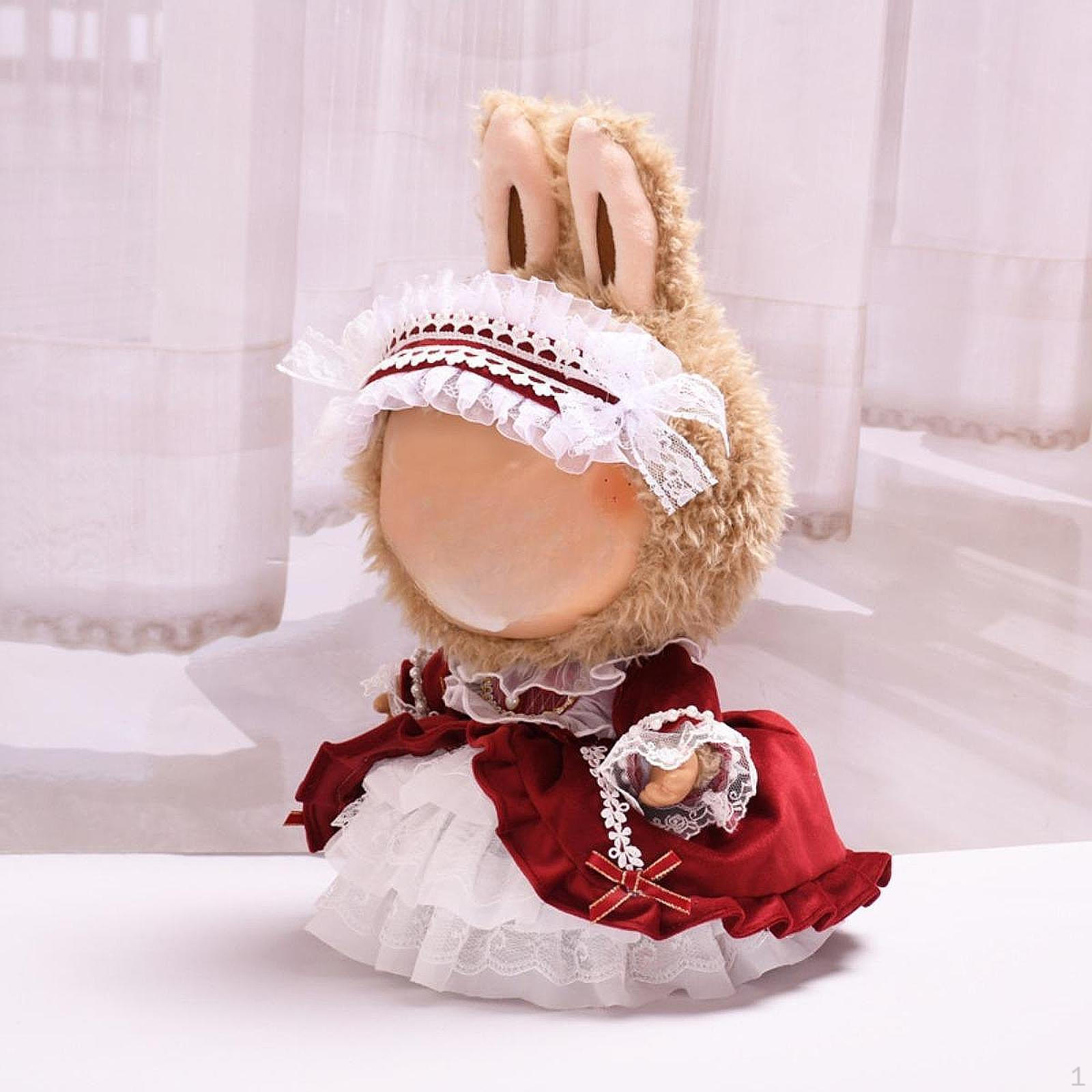 

Attire Set with Coordinating Headpiece for 38cm Dolls красный
