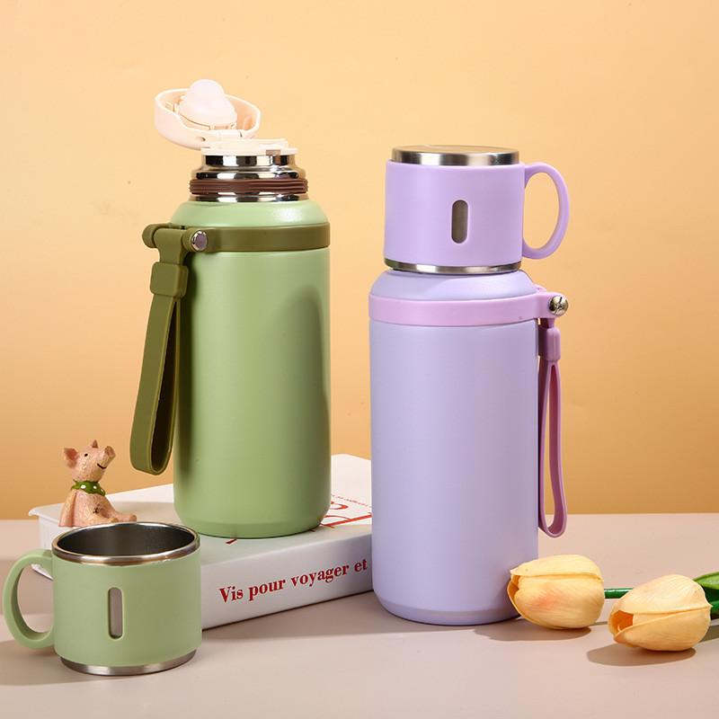 Modern Minimalist Stainless Steel Travel Mug With Tea Separator For Outdoor Use
