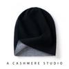 Double-Sided Cashmere Beanie Hat Men Women Winter Warm Knit Cap With Neck Protection