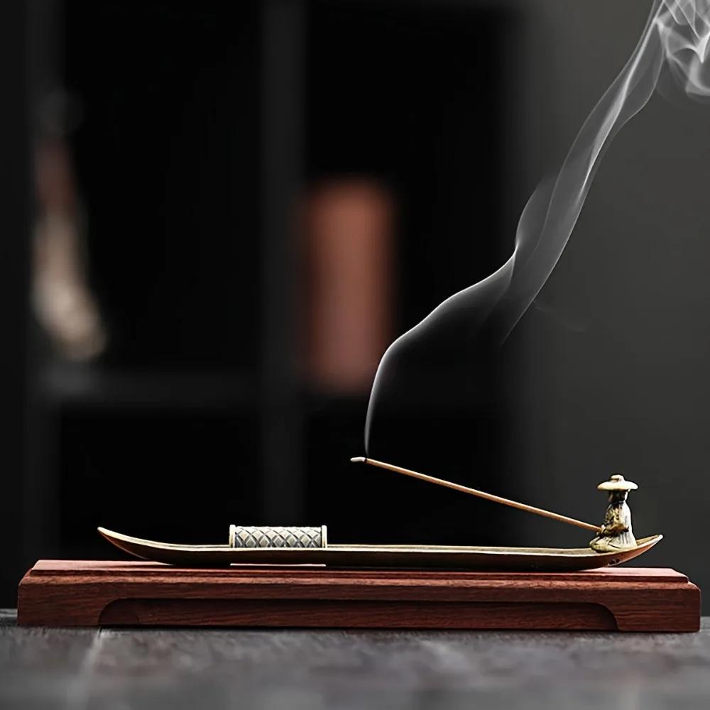 Kreativní stojánek na vonné tyčinky Aromaterapeutická ozdoba Stojánek na vonné tyčinky Loď Rybaření starých mužů Japonský styl Hořák na vonné tyčinky Domácí dekorace