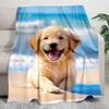 1PC Dog cute printed blanket, all season lightweight home office outdoor nap multifunctional blanket A7
