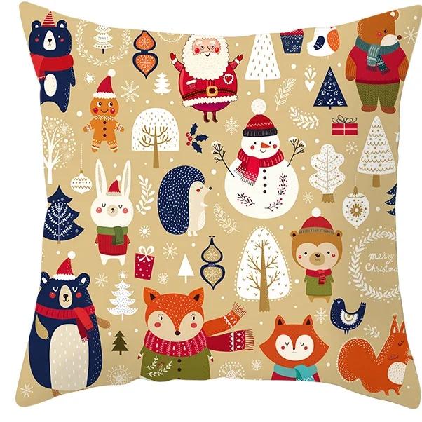 Christmas Decoration Cushion Cover for Sofa Livingroom Throw Pillow Cover % Polyester Resuable Pillow Case Drop Shipping
