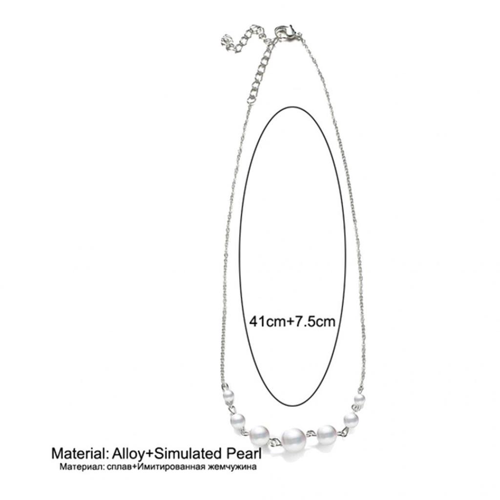 Fashion Women Beaded Single-layer Chain Necklace Banquet Jewelry Gift