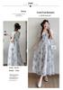 2026 Summer Floral Print Waist-Cinched Long Maternity Dress
