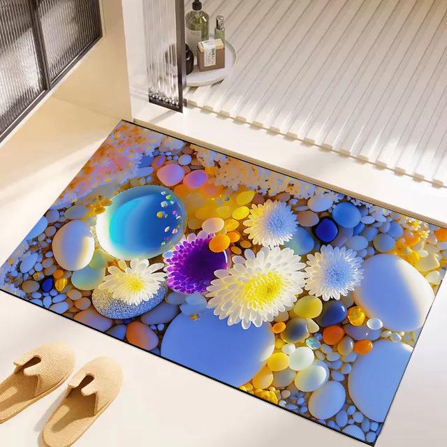 Luxuriöse 3D-Kiesel Diatomeenerde Fußmatte - Schnelltrocknend & Wasserabsorbierend für Eingang & Badezimmer