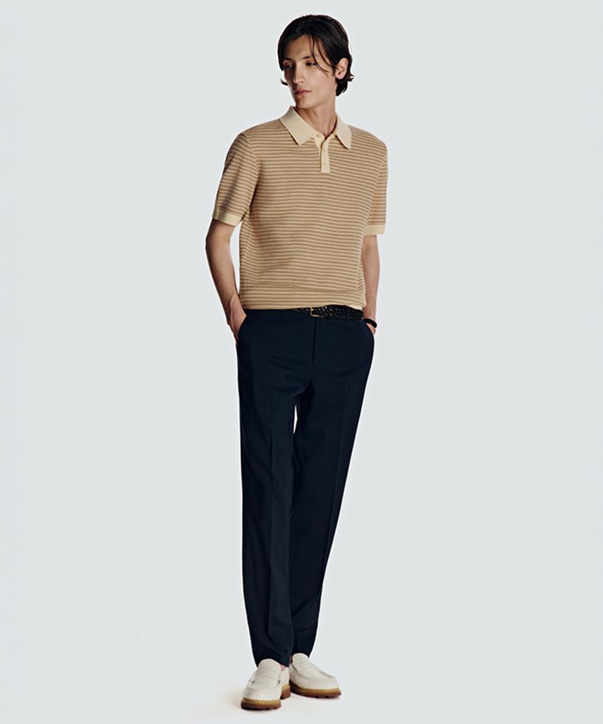 Danielkeulemyu 26Ss Cool Slub Lycra Slacks Navy