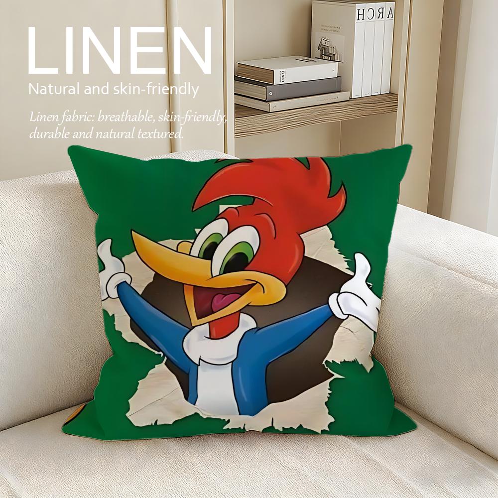Cartoon Woody Woodpecker Cushion Cover Pillowcase Set Pcs x x Breathable Washable Sofa Cushion Cover