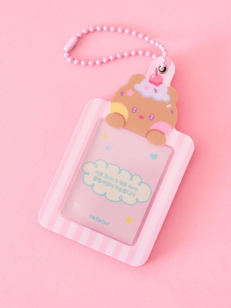 Line Friends MININI Ice Cream BRUNINI ID Photo Keychain