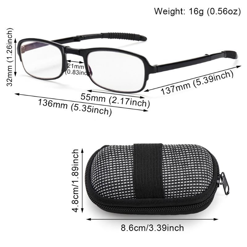 Vintage Portable Ultralight Folding Reading Glasses with Box TR Frame Anti-blue Light Eyeglasses Men Women Presbyopia Eyewear
