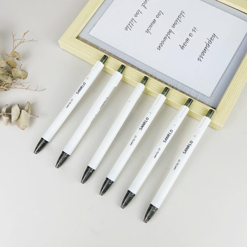 Jasmine Green White Tea Click Pen - Stylish, Quick-Drying Black Gel Pen for Students, 0.5mm