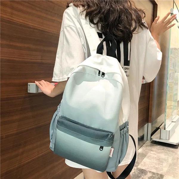 

Шкільний рюкзак для дівчаток Рюкзак для студентів Простий вінтажний полотняний рюкзак Градуйований кольоровий універсальний рюкзак для студентів 28*13*38cm