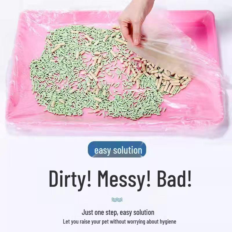 Disposable Plastic Liner for Rabbit/Guinea Pig Cage Tray - Feces and Urine Collection Pad