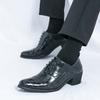 New Elevator Shoes for Men Heel Shoes Formal Leather Brown Men Loafers Dress Shoes Fashion Crocodile Mens Heightening Shoes