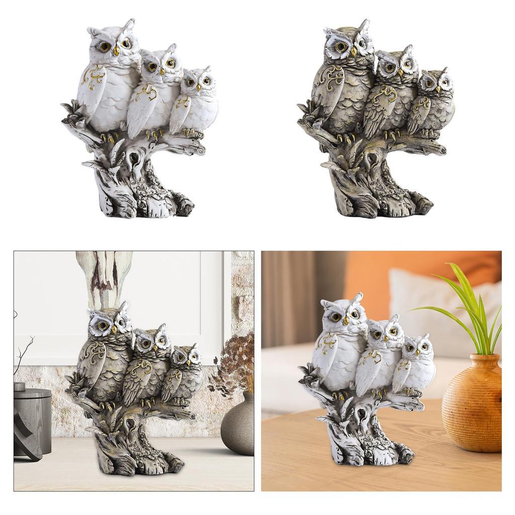 Owl Figurines Owl Statue Owl Sculpture Animal Statue for Office, Desktop Living Room