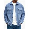 2026 Mens Fall Winter Jacket Relaxed Fit Turn-Down Collar Dual Pockets American Style Casual Outerwear