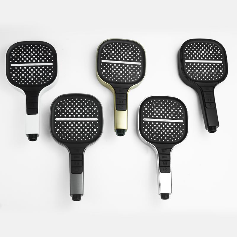 ABS Hand Shower Brushed Gold Chrome White Black 7 Modes Hand Held Shower Wall Mounted Adjustable Holder Hand Hold Shower Head