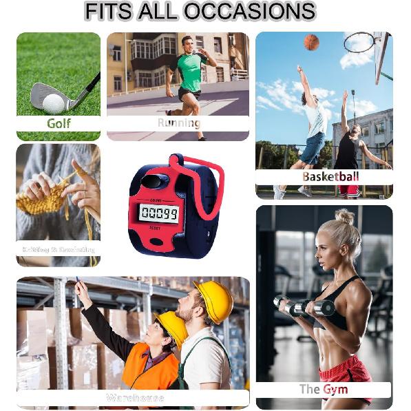 Handy Counter Click Manual Digital clicker Stitch Tally Counters Finger Mechanical Palm Handheld Pitch 5-Digit Electronic Display Click Counter