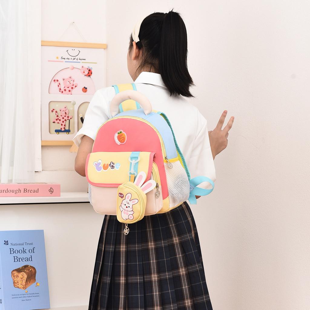 Kids Cartoon Oxford Fabric School Bag With Animal Prints For Toddlers And Preschoolers