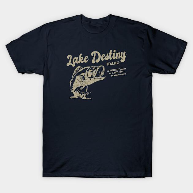 

Men Black Print T-shirt Lake Destiny Idaho - A Perfect Place To Cast Your Troubles Away No-Cut Transfer Paper Print Cotton Tshirt 4XL Темно-синій
