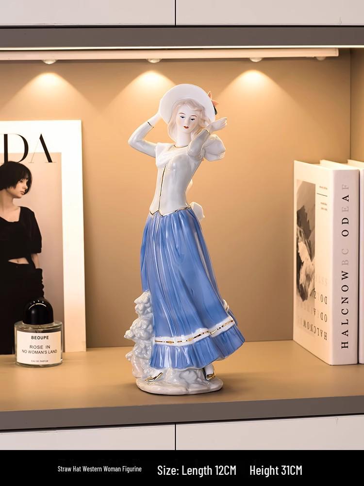 

Западная женщина Керамические украшения для европейского домашнего декора - Гостиная, Винный и ТВ-шкафы