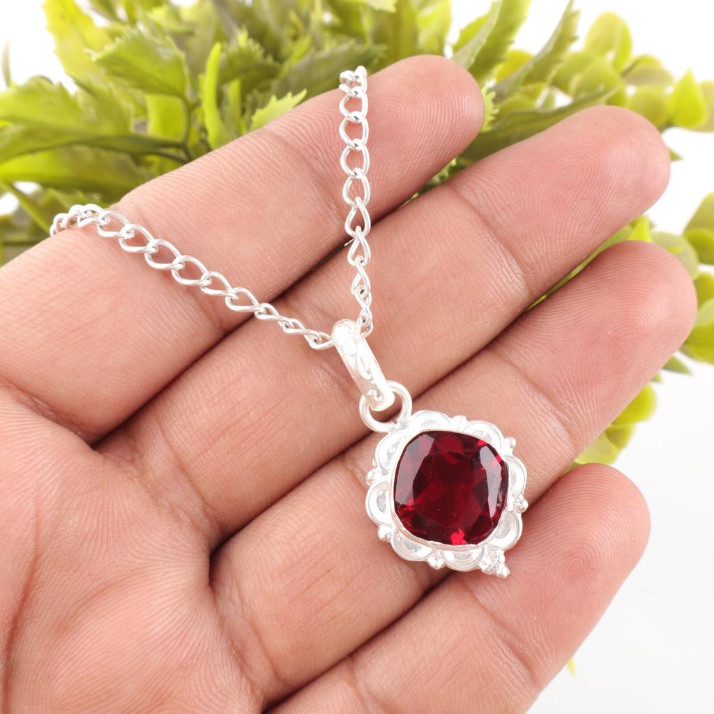 Pink Rubellite Gemstone 925 Solid Silver Jewelry Handmade Pendant 1.50" For Her PP-2-10