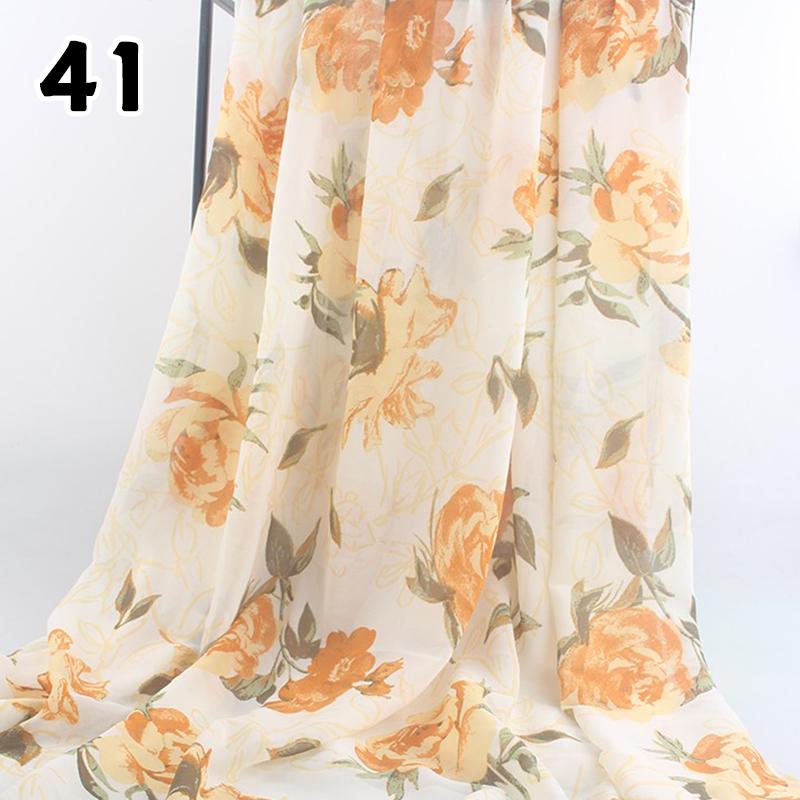 

1M 75D Retro Flower Chiffon Fabric Breathable Thin And Light Draped Fairy Designer Fabric For Diy Sewing Summer Dress Shirts 100x150cm