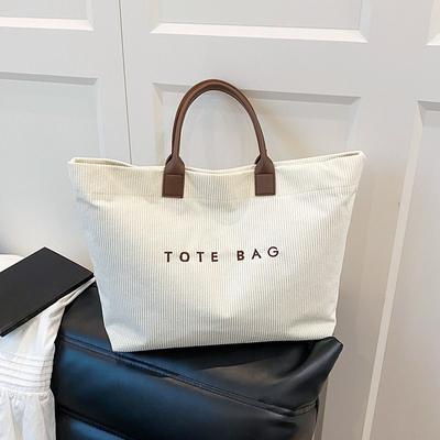 Borsa a Tote, Borsa a Mano Casual con Lettere Retrò, Semplice per il Pendolarismo, Grande Capacità