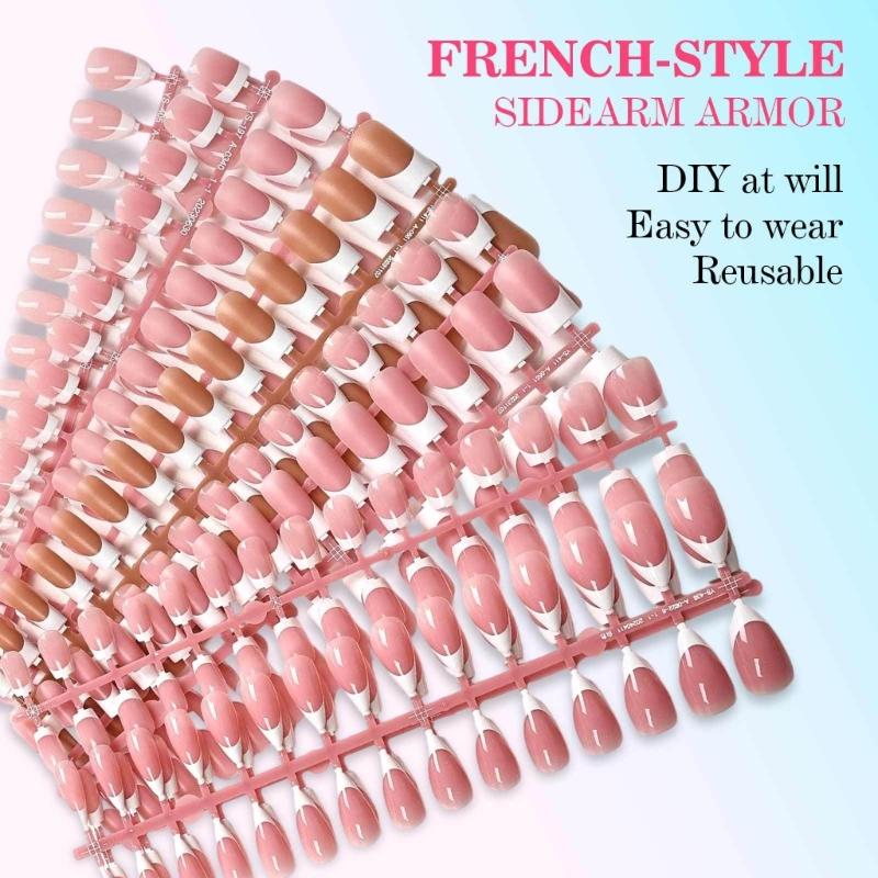 1Set Easy Apply Artificial Nail No Tools Needed Quick Installation Solid Color Highly Shine For Busy Professionals