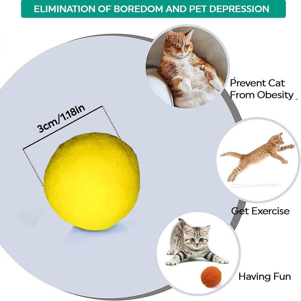 18pcs 3cm Colorful Plush Cat Teaser Toy Balls Chew Durable Cat Toy Balls Cat Training Toy Balls ZSY