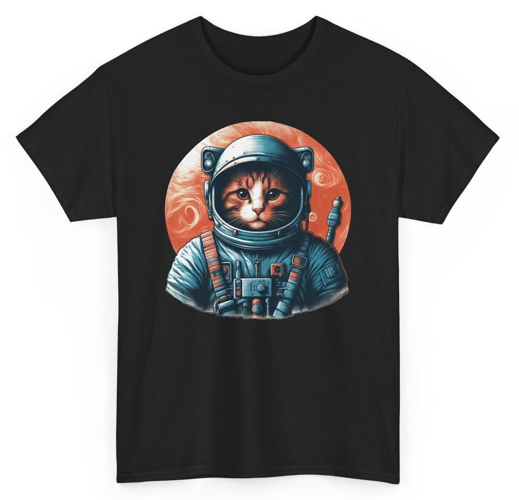 Funny Astronaut Cat T-shirt - Artistic Space Cat Novelty Feline Lovers Tee