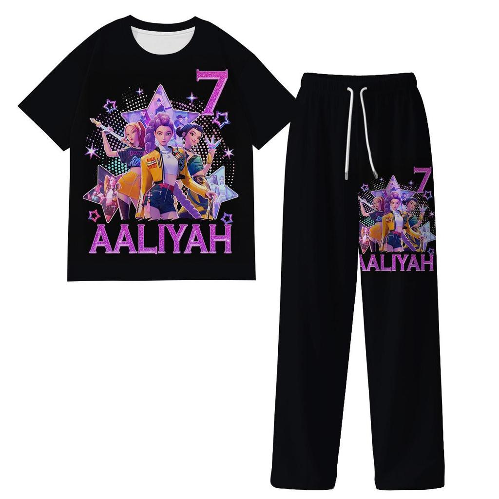 K-pop Demon Hunter Girl Pajama Set - Milk Silk, Unisex