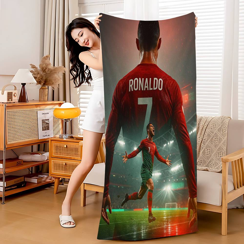 C-Cristiano R-Ronaldo C-CR7 Coperta in Microfibra Asciugatura Rapida Asciugamani da Spiaggia Stampa Sovradimensionata Super Assorbente Coperta Asciugamano per Piscina