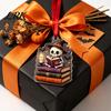 Halloween Acrylic Pendant Reading Ghost Hanging Ornament, Holding Book Pumpkin Holiday Decor Black Cat Mummy Decor, 2D Cartoon Bookish Festive