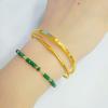 Golden Bamboo Double Ring Bangle: Chinese-Style Women's Hand Accessory.