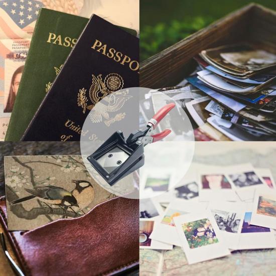 2” x 2” Passport Die Cutter Punch, Handheld Paper Photo Picture Cutter, Metal Passport Cutter, ID Die Cutter, Hardened Steel Dies, Business Cards