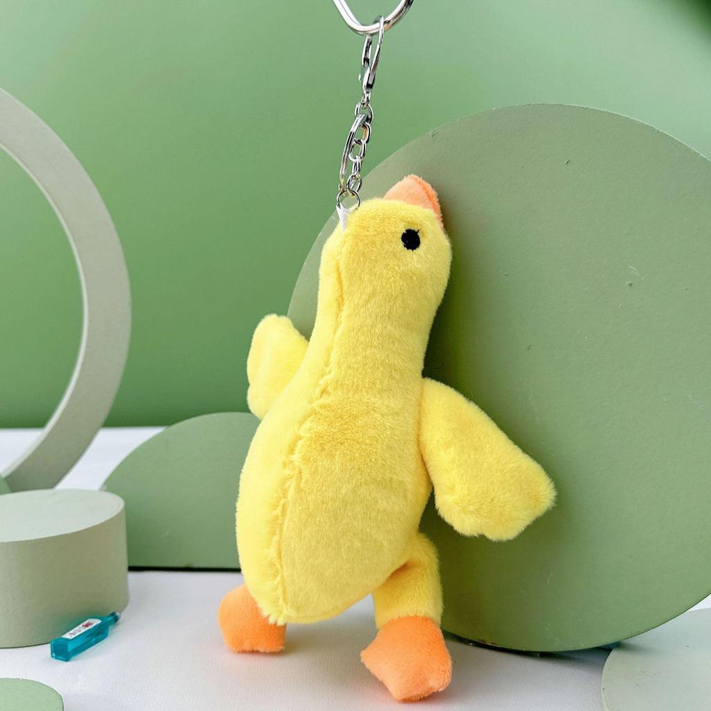Internet Celebrity Big Goose Plush Keychain – Cute Cartoon White Goose Pendant Doll