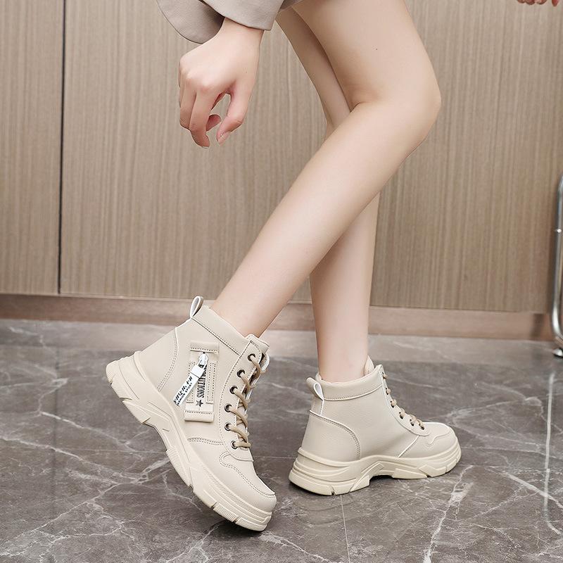 W new Martin boots casual autumn breathable high top small fresh heightening thick baseplate shoes