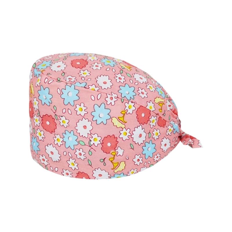 Comfortable Breathable Cotton Print Surgical Cap Adjustable Elastic Skull Cap for Medicinal Professionals