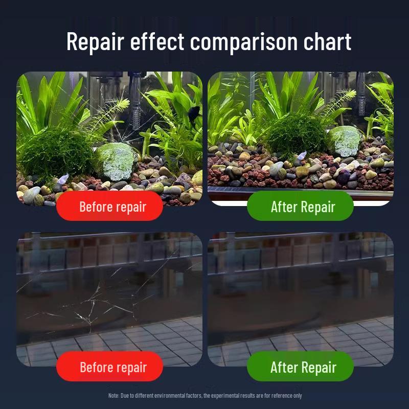 Glass Liquid Repair Glue for Windshield, Window, Mirror & Fish Tank Cracks