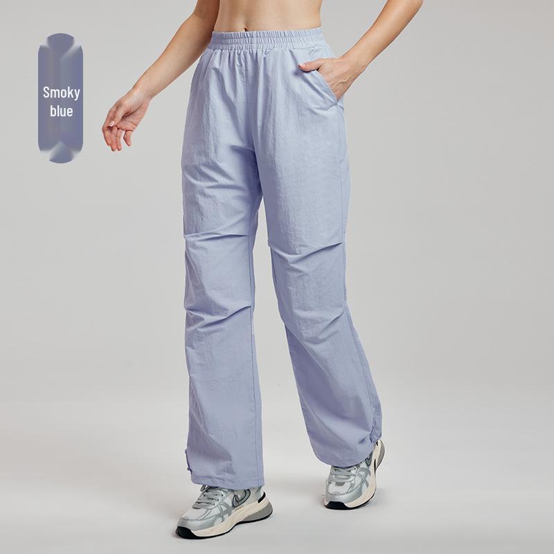 Women's High-End Yoga & Running Cargo Pants with Pockets - Elastic Waist & Drawstring Cuffs