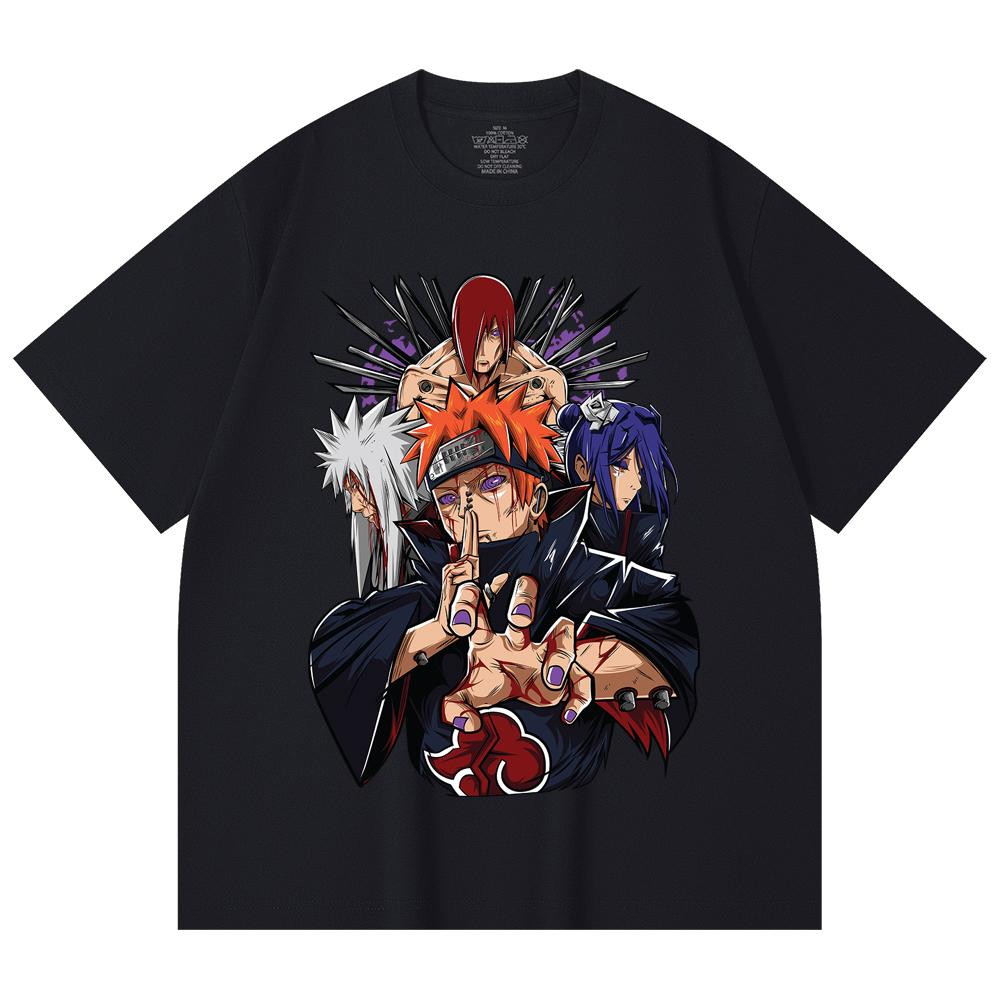 230 Gsm 100% Cotton Naruto V10 Pain Print Unisex Heavy Cotton T Shirt