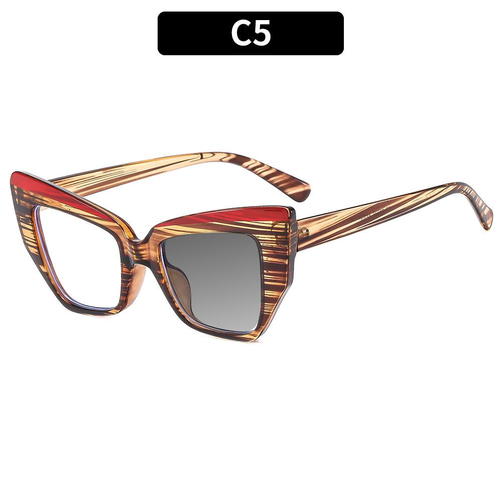 Brand Design Fashion Cat Eye Oversized Frame Photochromism Prescription Reading Glasses Women Anti Blue Light Hyperopia Eyewear