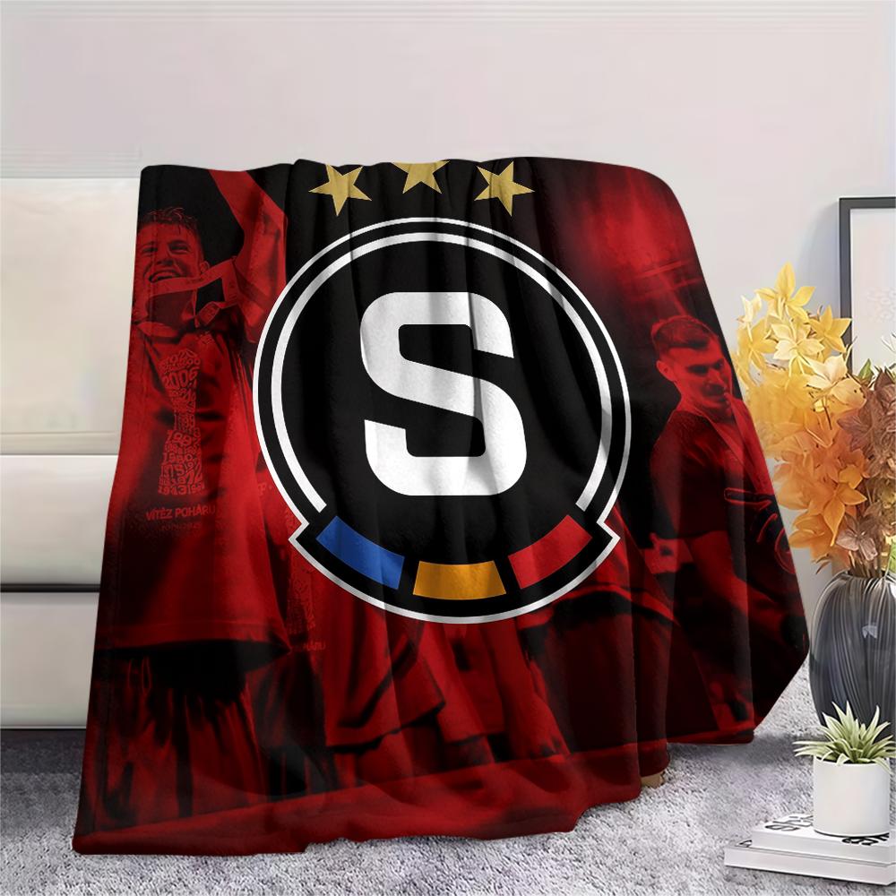 Sparta Prague Football Emblem,pattern Flannel Blanket, High quality Comfortable for All Seasons, Home Decor, Warmth and Comfort, Perfect for Gifts.