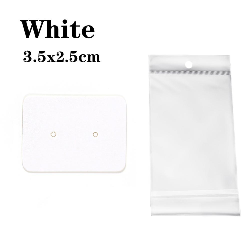 50 Jeux de Cartes pour Boucles d'Oreilles et 50 Pièces de Sacs Cartes d'Exposition pour Colliers Boucles d'Oreilles Sacs Auto-adhésifs Carte en Papier Kraft pour Emballage de Bijoux DIY