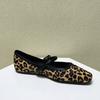 Scarpe Basse da Donna Moda Punta Tonda Stampa Leopardo Scarpe Casual da Donna Traspiranti Slip-on Outdoor Morbide Scarpe Mary Jane Zapatos