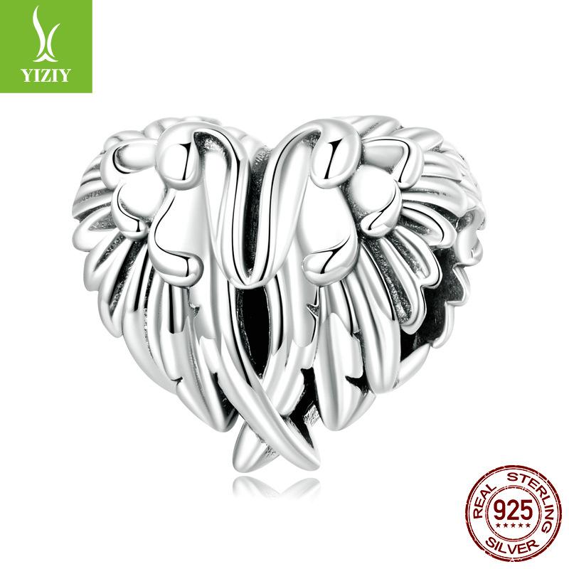Love Wings Beaded Accessories, Guardian Meaning S925 Silver Bracelet Beads Loose Beads Scc2285