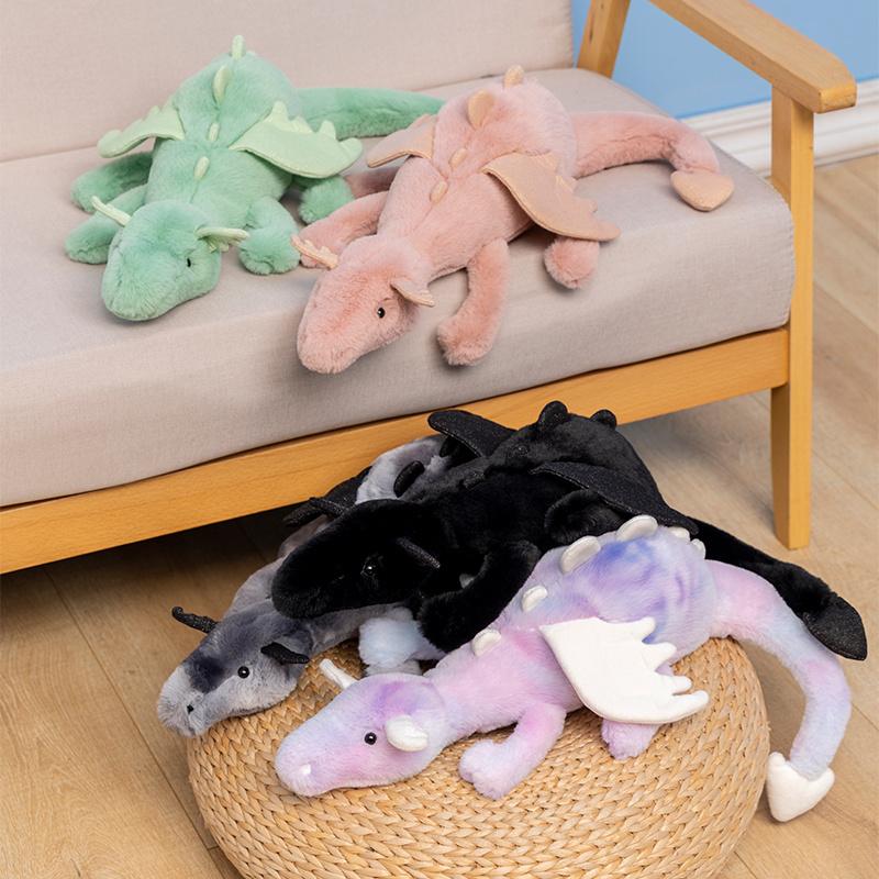 Kawaii New High Quality Simulation Snow Dragon Colorful Plush Toys Soft Wing Doll Birthday Gift Home Decor